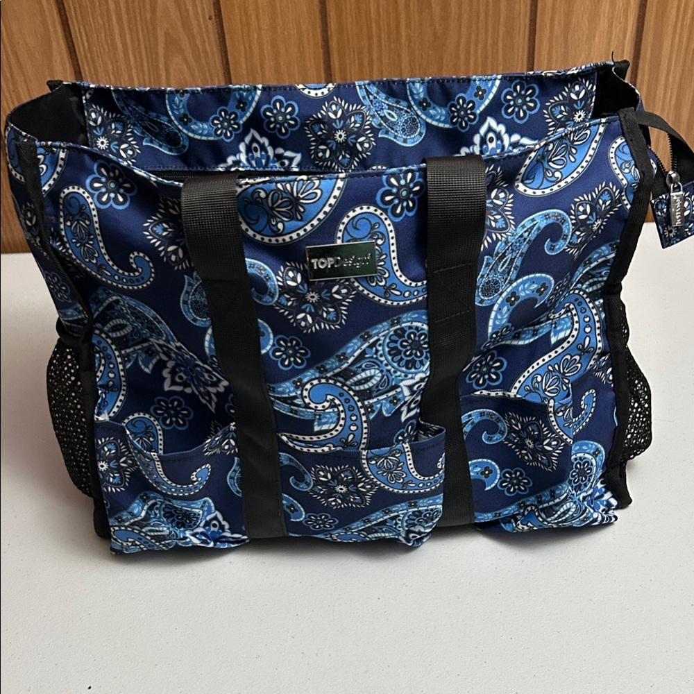Blue Paisley Tote Bag POCKETS POCKETS POCKETS!!!